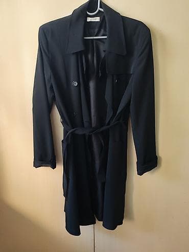 debeli bade mantili: Pimkie crni ženski trenč mantil - Klasičan crni trenč sa duplim — 2