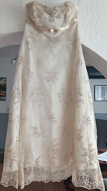 pepsi sat: Elegantna svečana/venčana haljina bez bretela, boja slonovače (ivory) — 1