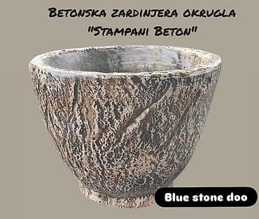 cvece petrovac: Betonska žardinijera – okrugla, “štampani beton” - Materijal — 1