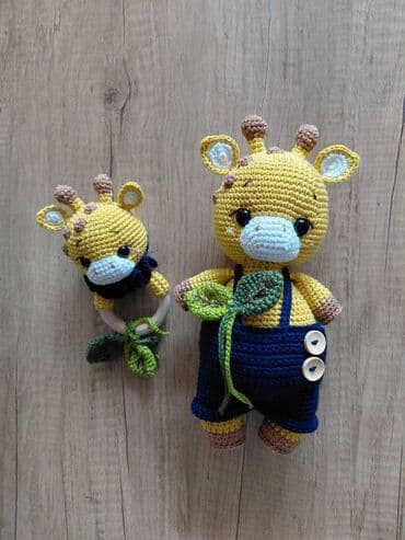 igracke iz kinder jaja prodaja: Heklana žirafa zvečka za bebe - Ručno rađena amigurumi zvečka sa — 7