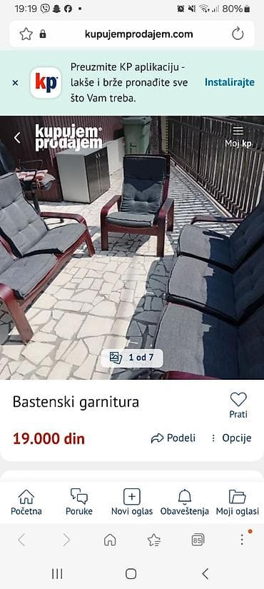 uradi sam sto i stolice za bastu: Baštenska garnitura Komplet udobnog spoljašnjeg nameštaja sa drvenim — 1
