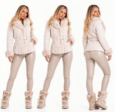 zimska jakna: Ženska zimska jakna sa krznenim detaljima - Model: puf jakna u — 2