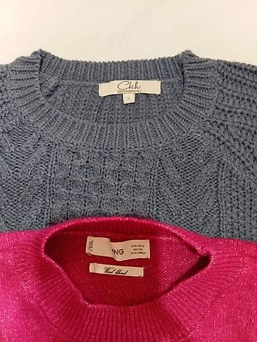 roze komplet: Dva ženska džempera 1) Mango – Wool blend - Model: klasičan džemper — 2