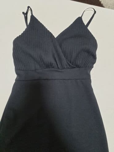 dugacke haljine: 9Fashion Woman S (EU 36), bоја - Crna, Oversize, Kratkih rukava — 3