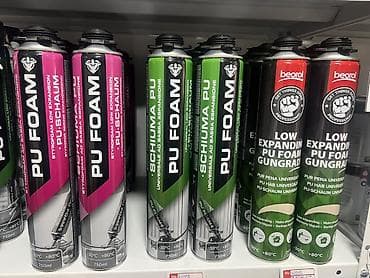 bravica za staklo: PU montažna pena – niskoekspandirajuća, za pištolj, 750 ml - — 1