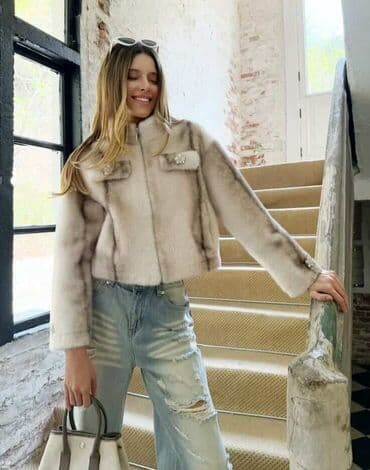 vuneni kaputi beograd: One size, Sa postavom, Veštačko krzno, bоја - Šareno — 1