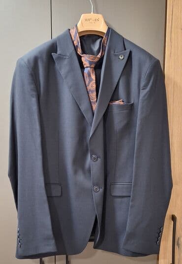 bež čizme od brušene kože: Three-piece suit, 3XL (EU 58), color - Blue — 1