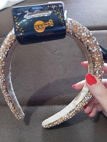 Ostalo: Set modnih dodataka i šminke – zlatno/šampanj tonovi - Široka rajf — 8