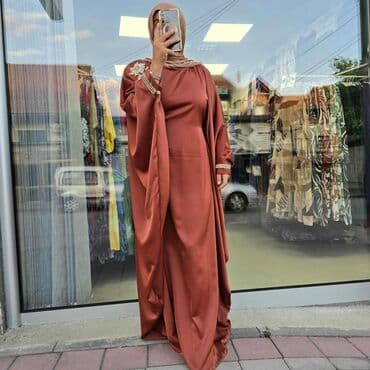 ženske tunike dugih rukava: Moderna ženska kaftan haljina, dostupna u elegantnoj braon i toploj — 1