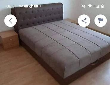 Stilski nameštaj: Bračni krevet sa tapaciranim uzglavljem - Dimenzije: okvir izgleda za — 1