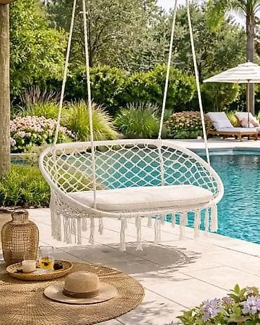 Ljuljaška za dvoje 7200 din Kvalitetna bež dupla ljuljaska za terasu na lalafo.rs Ljuljaška za dvoje 7200 din Kvalitetna bež dupla ljuljaska za terasu