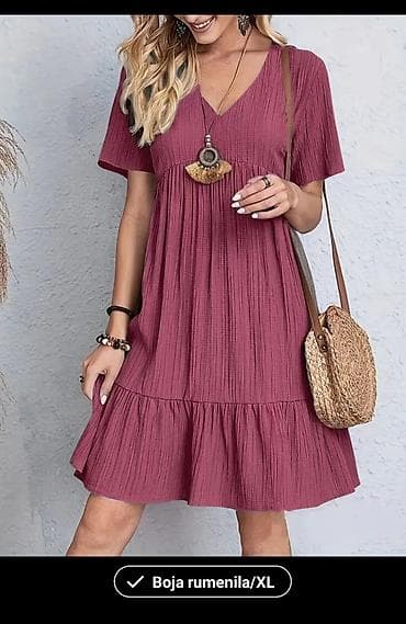 Ženska letnja haljina – boja rumenila, veličina XL nova - Kroj na lalafo.rs Ženska letnja haljina – boja rumenila, veličina XL nova - Kroj