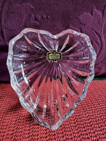 Kuhinjski setovi: Zajecar nova kristalna posuda (cinija) 70te. Visina. 3cm — 1