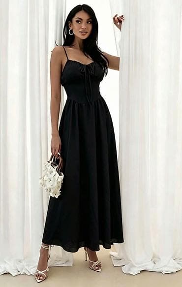 haljine od frotira: Haljina na bretele duga maxi. - Romantičan kroj sa uskim,strukiranim — 6