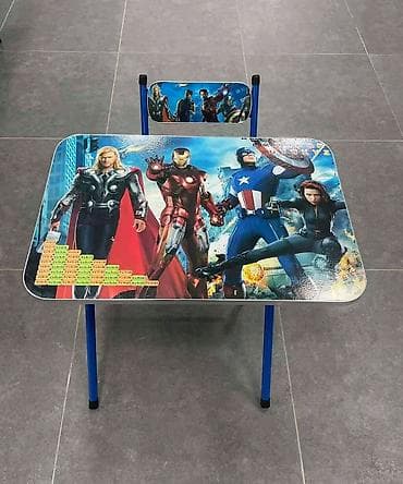 Dušeci: Dečiji set sto + stolica sa motivima crtanih junaka - Praktičan set — 7