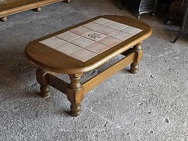 namestaj nova forma врање – слике: Drveni klub sto sa keramičkim pločicama - Materijal: masivno drvo — 6