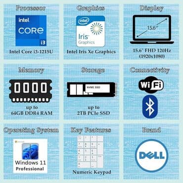 bezicne bluetooth slusalice: Intel Core i3, 64 GB OZU, 15.6 " — 3