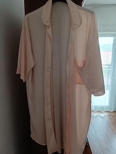 mantil xl: Bade mantil od svetloružičastog/sedefastog šifona, dužeg kroja. - — 1