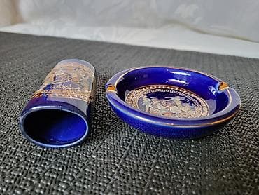 konjic na stapu: Grcki set,pepeljara,drzac za upaljac 1950g+. Set grcki,24k — 9