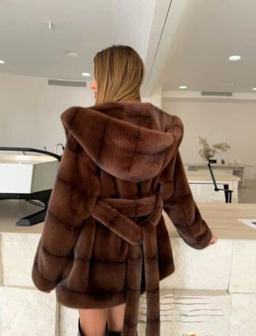 vuneni kaputi beograd: One size, Sa postavom, Veštačko krzno, bоја - Braon — 2