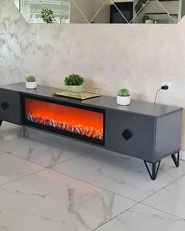 jela namestaj novi sad: TV komoda sa ugrađenim električnim kaminom - Moderan dizajn sa čistim — 5