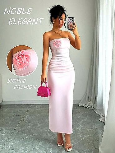 blondi haljina: Haljina top bez bratela duga sa cvetom — 1