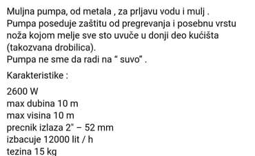 muljne pumpe za septicke jame: Muljna pumpa 10500 — 2