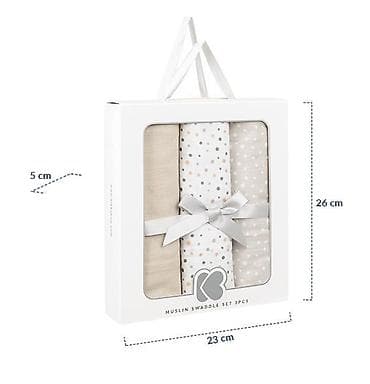 beretka za decu: KikkaBoo Pelene od muslina – set 3 kom, 100 x 100 cm, Dots Beige Šifra — 3