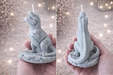 police montazne: Sveća u obliku dinosaurusa (T-Rex) - Dekorativna sveća sa detaljnom — 1