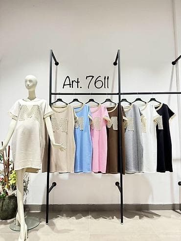 Haljine: ✅Ženska mini haljina – oversize kroj, art. - Model: ležerna T‑shirt — 2