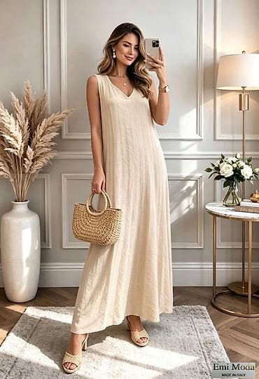 Ženska odeća: ✅Duga letnja haljina bez rukava – (Made in Italy) — 2