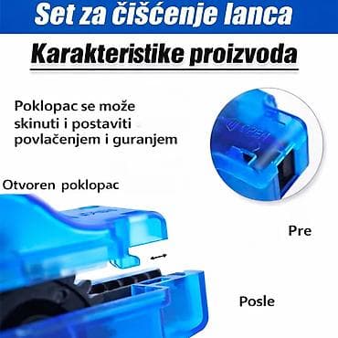 tricikli za bebe: Nov komplet od 4 dela za pranje lanca bicikle. Komplet sačinjavaju — 8