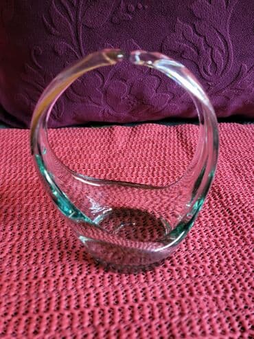 Staro posuđe i escajg: Korpa nova duvano staklo Albi glass Spanija 70te. Visina. 11cm — 4