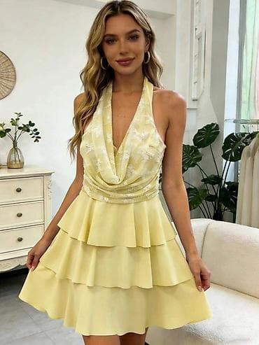 torbice svecane: Haljina sa karnerima i halter izrezom - Kratka koktel/party haljina — 3