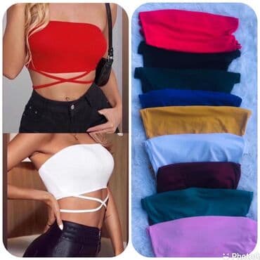 muške majice replay: Crop top majice sa trakama za vezivanje oko struka sa elastinom — 1