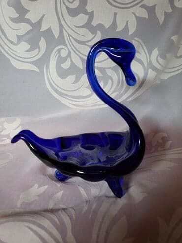 murano lusteri: Murano figura,pepeljara labud duvano staklo 70te. Figura,pepeljara — 4