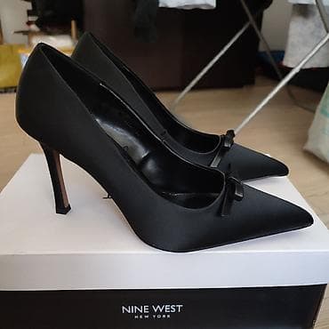 ara obuća beograd: Nine West elegantne crne salonke. Materijal nalik satenu, sa — 1