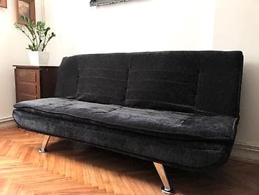 zelena sofa: Trosed na rasklapanje – antracit siva - Moderan trosed sa funkcijom — 2