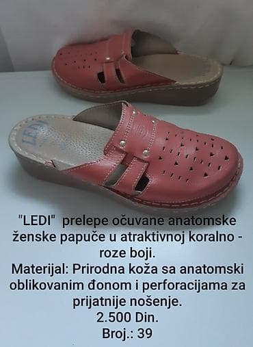 nina west papuce: LEDI anatomske ženske papuče u koralno‑roze boji. - Materijal — 1