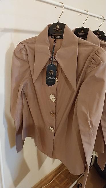 dugi prsluk: EVAROZA košulja – elegantan model u bež/tape nijansi - Brend: Evaroza — 1