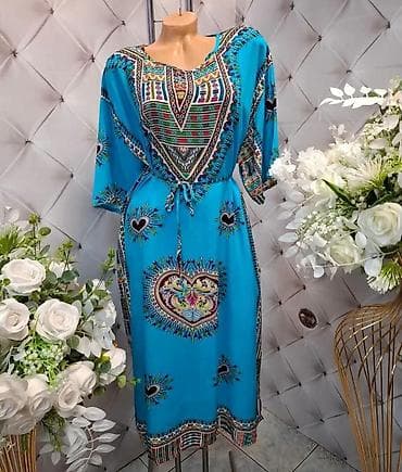 haljine leprsave: Haljine sa etno/boho printom – lagan, lepršav kroj. - Model: ravna — 3