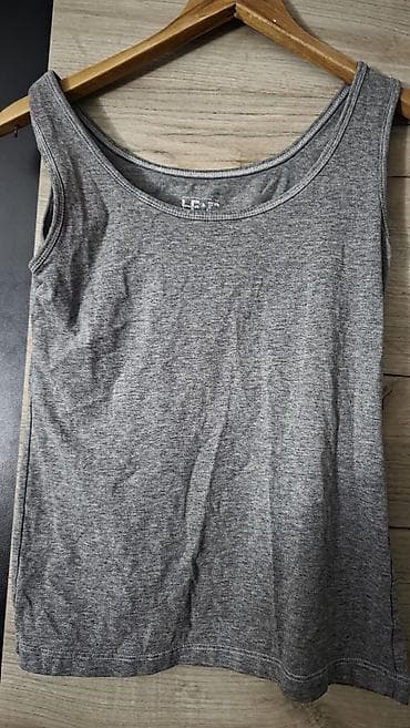 Siva ženska majica na bretele (top) - Boja: tamnosiva melirana -