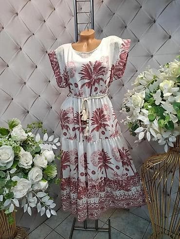 sandale ca: Boho maxi haljina sa tropskim printom - Dužina: maxi, sa slojevitim — 3
