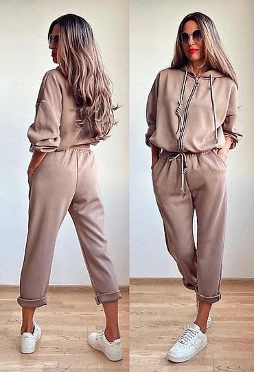 Donji delovi trenerke: 🔥Ženski komplet trenerke – duks sa rajsferšlusom i kapuljačom + donji — 4