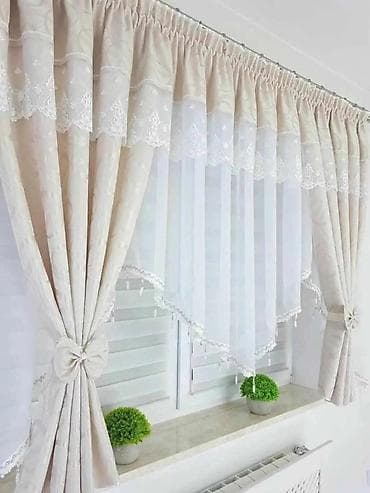 metraza svila: Dekorativne zavese sa vezom – komplet tkanina za dnevnu ili spavaću — 4