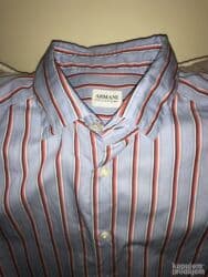 Trousers: Shirt Long sleeves, L, Giorgio Armani, color - Multicolored, Cotton — 1