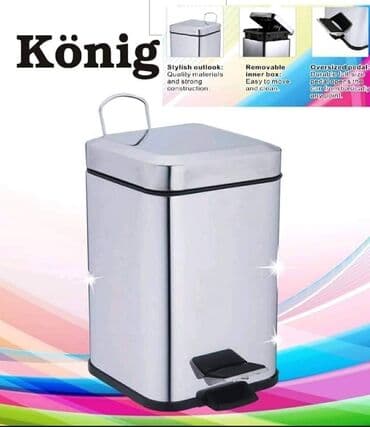 plasticne kantice od 5 kg: KANTA ZA SMEĆE 5 L Karakteristike: Hromirana spoljašnjost kante; — 1