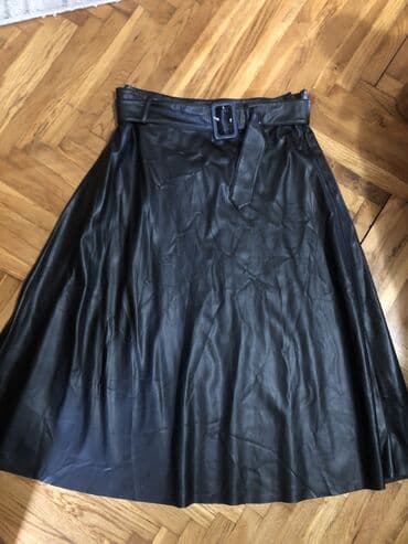 crna uska suknja: L, Midi, bоја - Crna — 1