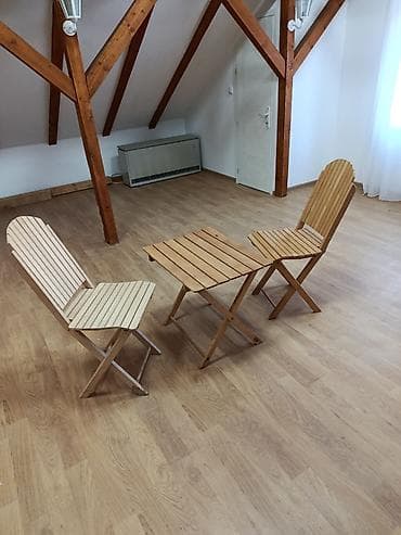 pokretna stolica: Prodajem baštenski drveni sto i dve stolice, do sada nekorišćene — 5