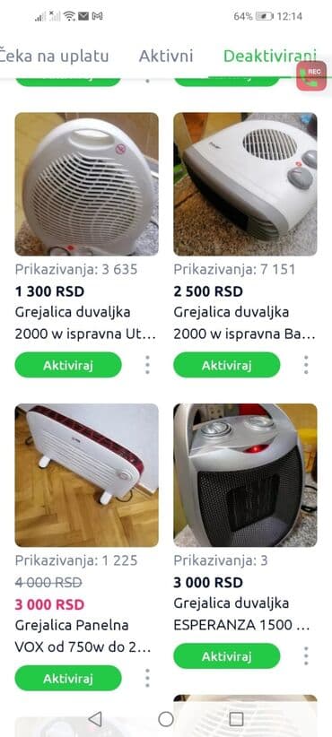 masazer i grejac za noge: Električne grejalice i panelni radijatori – više modela i snaga - — 3